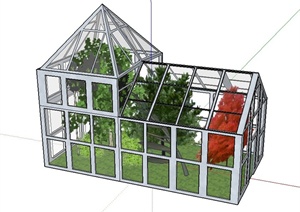 某植物房建筑设计SU(草图大师)模型