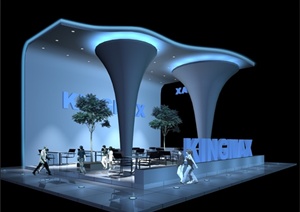 某现代科技公司展厅设计 （psd效果图、cad方案、3dmax模型）