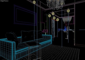 现代简约风格住宅空间餐厅客厅装修设计3DMAX模型