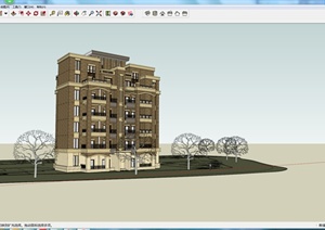 某6层住宅建筑设计SU(草图大师)模型1