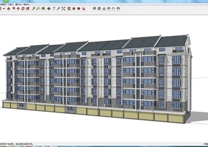 某多层住宅楼设计SU(草图大师)模型素材