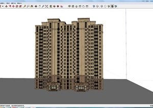 某高层双拼住宅建筑设计SU(草图大师)模型
