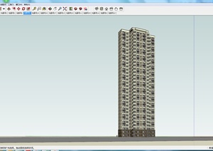 某高层居民住宅楼设计SU(草图大师)模型