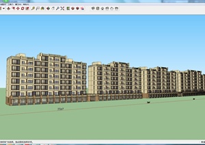 某现代风格八层商住楼建筑设计SU(草图大师)模型