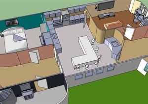 某室内现代住宅空间设计SU(草图大师)模型