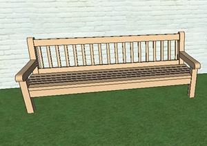 某木质长条坐凳设计SU(草图大师)模型
