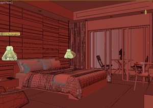 现代住宅建筑空间卧室装饰设计3DMAX模型