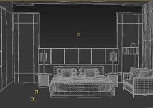 某现代简约风格酒店客房室内设计3DMAX模型