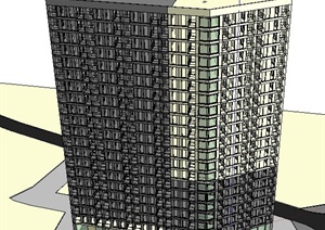 某特色高层住宅建筑设计SU(草图大师)模型
