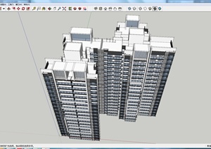 某高层住宅大楼建筑设计SU(草图大师)模型