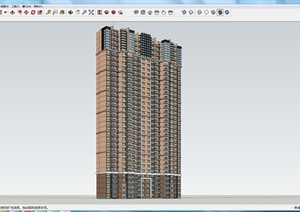某新古典超高层住宅楼设计SU(草图大师)模型