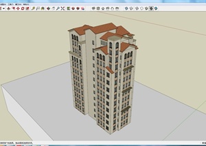 一个新古典高层住宅建筑设计SU(草图大师)模型
