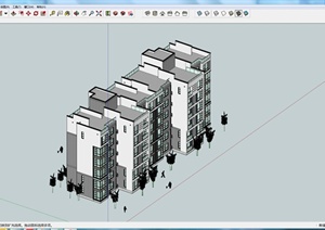 某新中式多层住宅楼设计SU(草图大师)模型