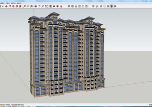 某新古典豪华住宅楼建筑设计SU(草图大师)模型