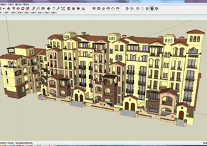 某欧式风格多层住宅建筑设计SU(草图大师)模型