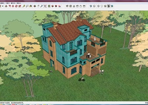 某私人住宅别墅建筑设计SU(草图大师)模型