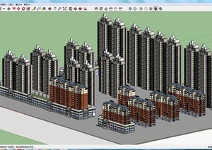 某居住小区住宅楼规划设计SU(草图大师)模型