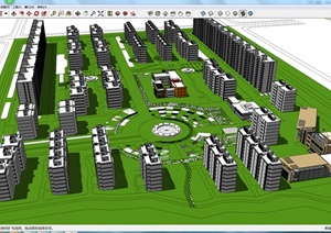 某地大型住宅小区建筑设计SU(草图大师)模型