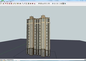一栋高层住宅建筑设计SU(草图大师)模型