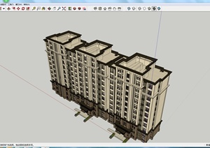 某新古典高层居住楼设计SU(草图大师)模型