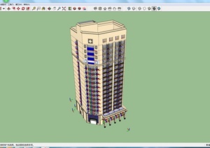 某小高层商住楼建筑设计SU(草图大师)模型1