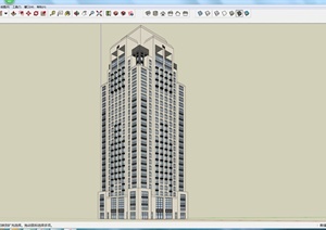 某高层住宅建筑设计SU(草图大师)精细模型
