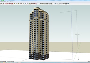 现代风格高层独栋小区住宅建筑设计SU(草图大师)模型