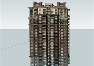 某新古典风格住宅小区建筑设计SU(草图大师)模型