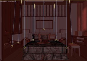 某现代风格住宅空间卧室装修方案3DMAX模型