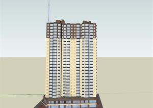 现代某高层办公建筑设计SU(草图大师)模型