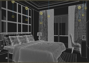 某现代卧室装潢设计3DMAX模型