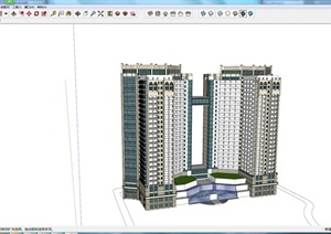 某现代商业建筑大厦设计SU(草图大师)模型