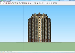 某室外高层居住住宅楼设计SU(草图大师)模型