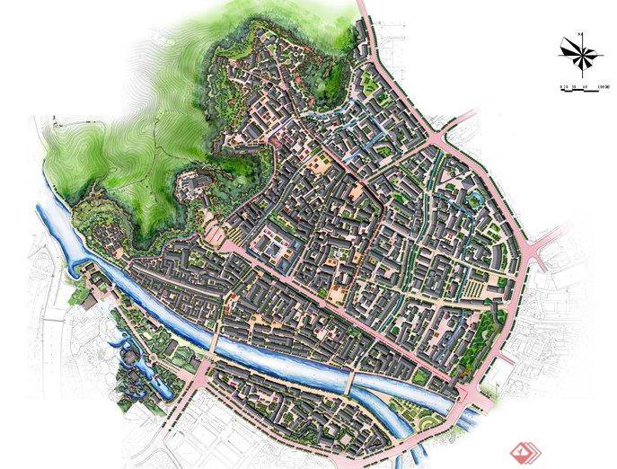 六个地方古镇城市规划与建筑设计效果图(1)