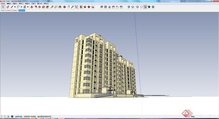 某连栋小高层住宅楼建筑设计su模型