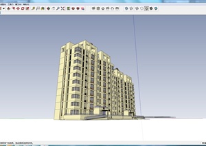 某连栋小高层住宅楼建筑设计SU(草图大师)模型