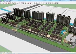 某住宅景观规划设计SU(草图大师)模型（含建筑）