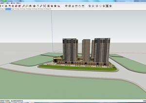 某大型商住楼建筑设计SU(草图大师)模型