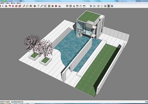 某小型中式居住庭院设计SU(草图大师)模型
