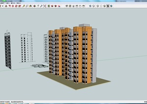 某十一层住宅建筑设计SU(草图大师)模型