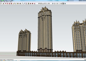 某沿街商住楼建筑设计SU(草图大师)模型