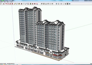 某地高层现代住宅楼建筑设计SU(草图大师)模型
