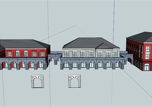 某欧式行政办公楼建筑设计SU(草图大师)模型