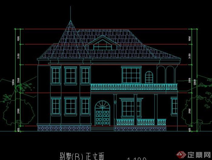 两款别墅小区别墅建筑设计方案CAD图和JPG效果图(2)