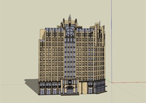 某现代卫生局办公大楼建筑设计SU(草图大师)模型