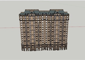 某欧式12层办公建筑设计SU(草图大师)模型