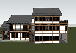 某日式多层住宅建筑设计SU(草图大师)模型