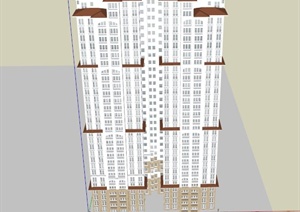 欧式某办公楼建筑设计SU(草图大师)模型