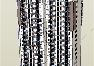 某栋高层住宅建筑设计SU(草图大师)模型