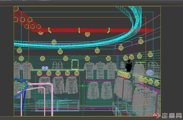 某个简约商业专卖店设计3DMAX模型(1)